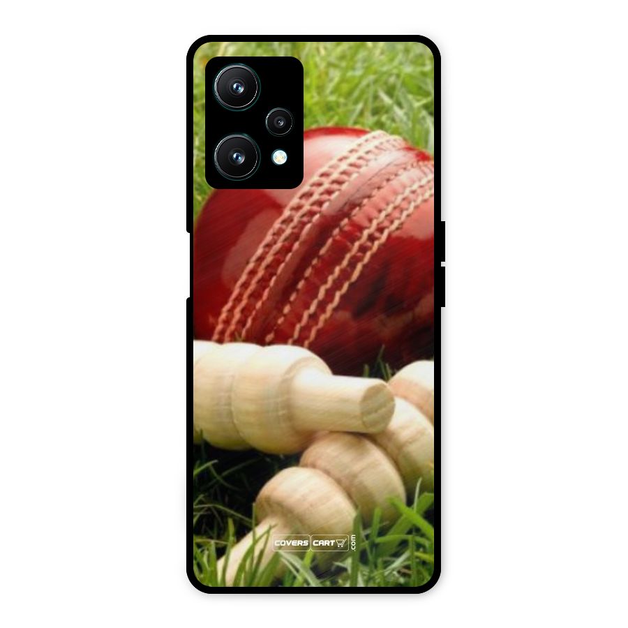 Cricket Ball and Stumps Metal Back Case for Realme 9 Pro 5G