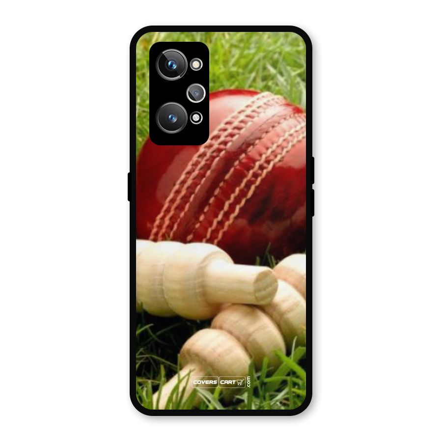 Cricket Ball and Stumps Metal Back Case for Realme GT 2