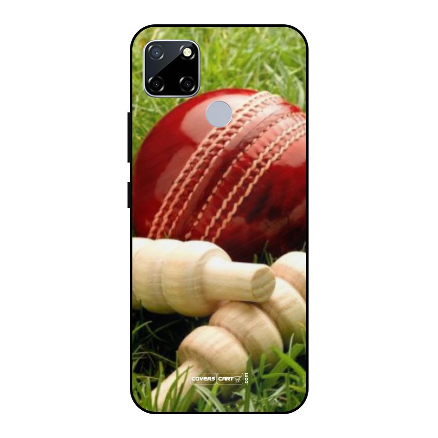 Cricket Ball and Stumps Metal Back Case for Realme Narzo 20