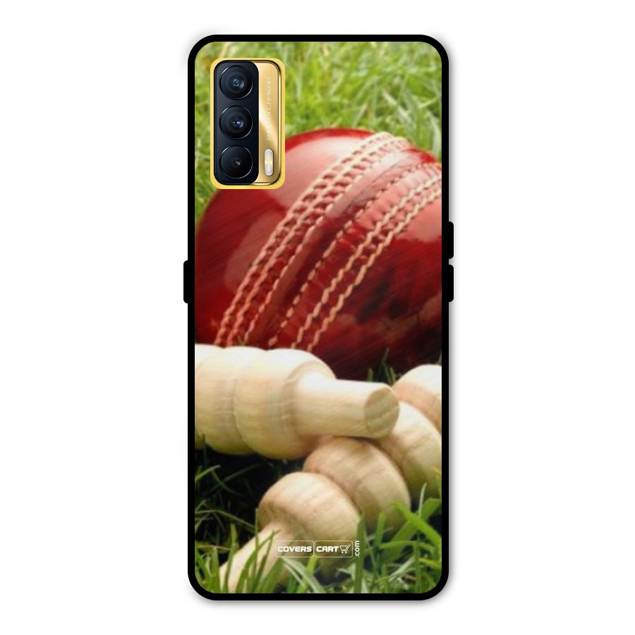 Cricket Ball and Stumps Metal Back Case for Realme X7