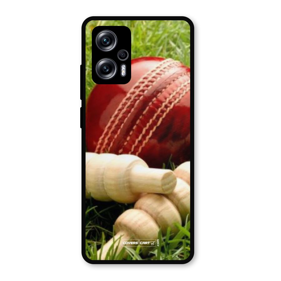 Cricket Ball and Stumps Metal Back Case for Redmi K50i