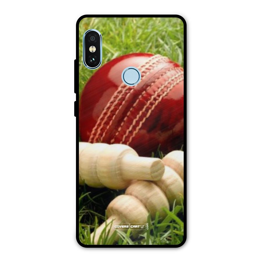 Cricket Ball and Stumps Metal Back Case for Redmi Note 5 Pro