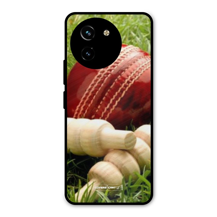 Cricket Ball and Stumps Metal Back Case for Vivo T3x