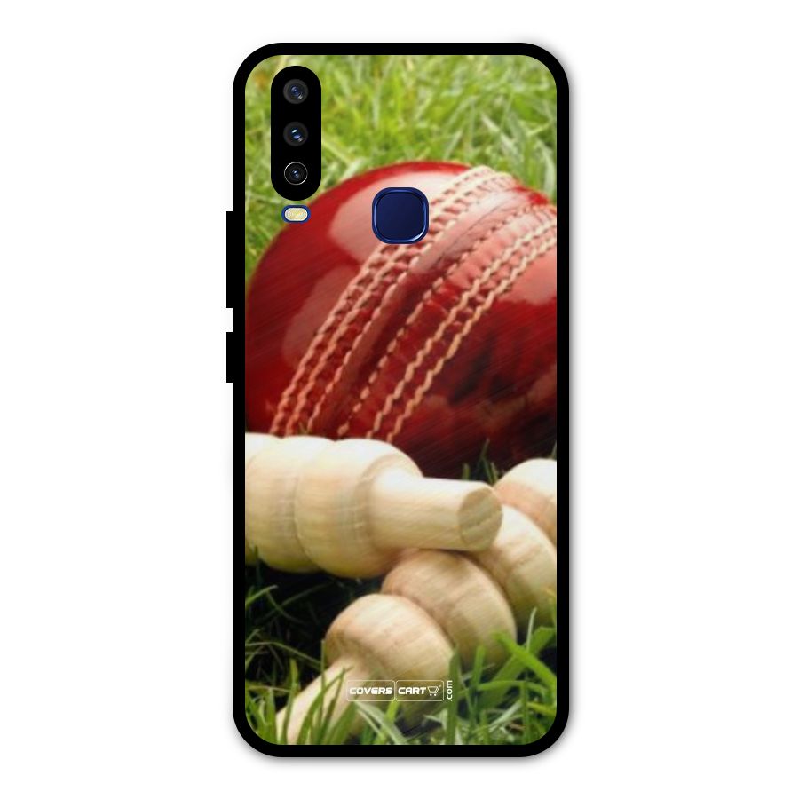 Cricket Ball and Stumps Metal Back Case for Vivo V17