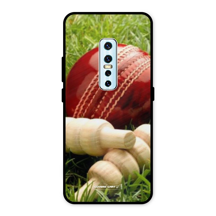 Cricket Ball and Stumps Metal Back Case for Vivo V17 Pro