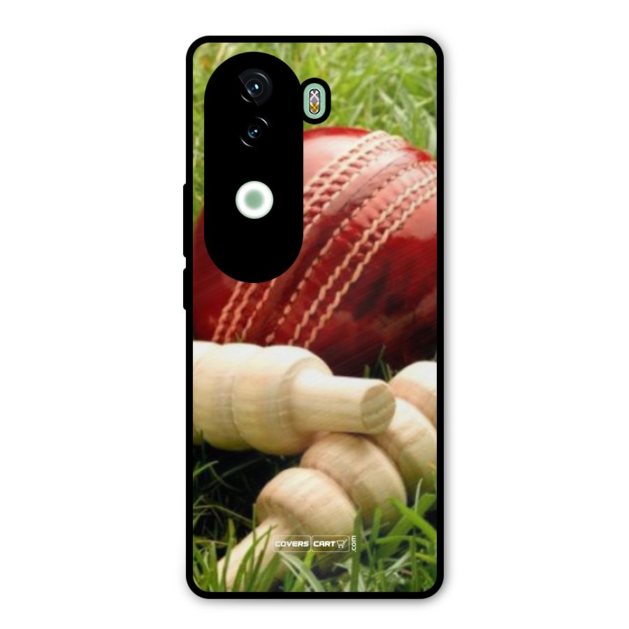 Cricket Ball and Stumps Metal Back Case for Vivo V40e
