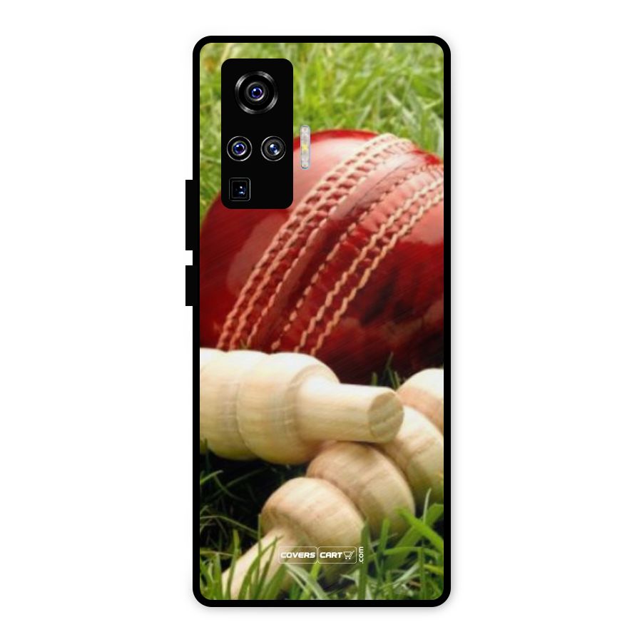 Cricket Ball and Stumps Metal Back Case for Vivo X50 Pro