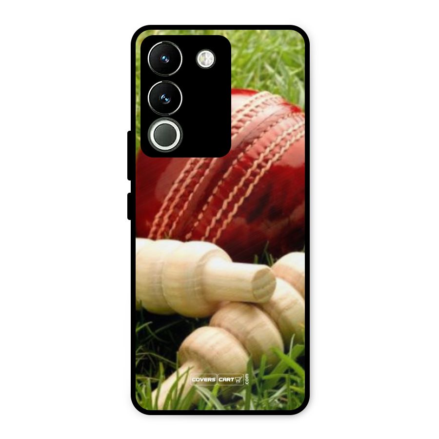Cricket Ball and Stumps Metal Back Case for Vivo Y200