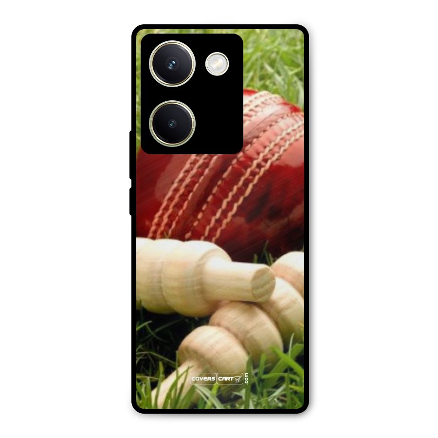 Cricket Ball and Stumps Metal Back Case for Vivo Y200 Pro