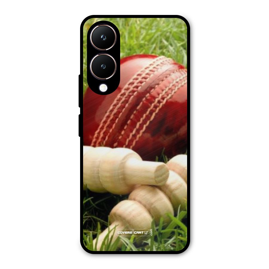 Cricket Ball and Stumps Metal Back Case for Vivo Y28