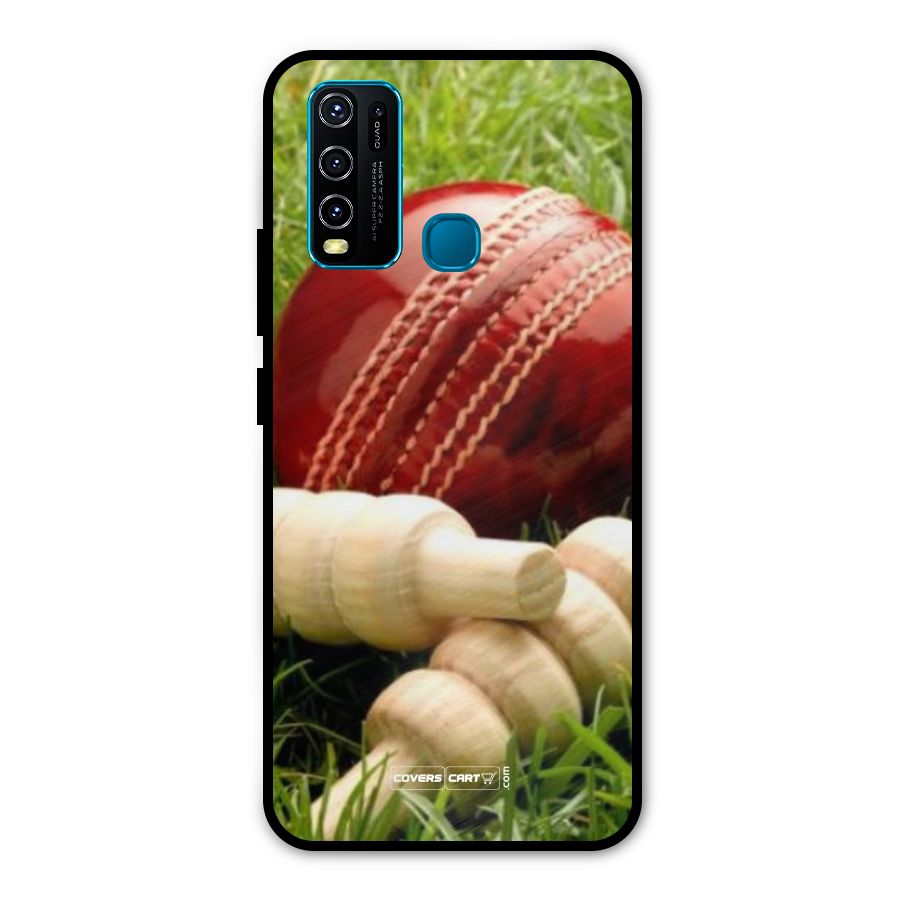 Cricket Ball and Stumps Metal Back Case for Vivo Y30