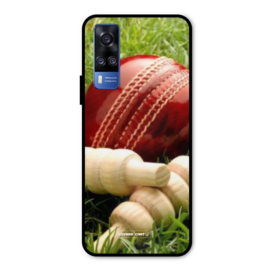 Cricket Ball and Stumps Metal Back Case for Vivo Y51A