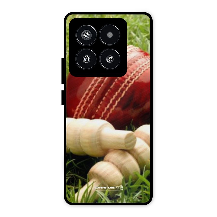 Cricket Ball and Stumps Metal Back Case for Xiaomi 14 Pro