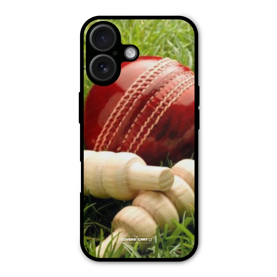 Cricket Ball and Stumps Metal Back Case for iPhone 16