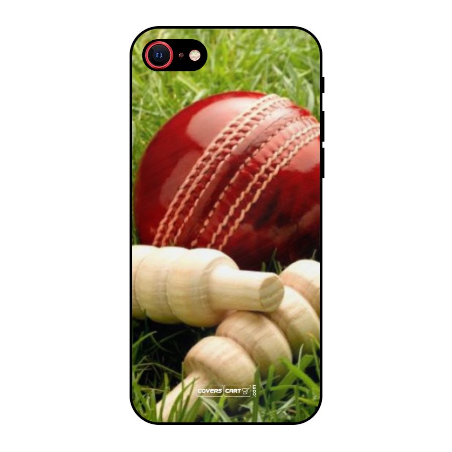 Cricket Ball and Stumps Metal Back Case for iPhone 7