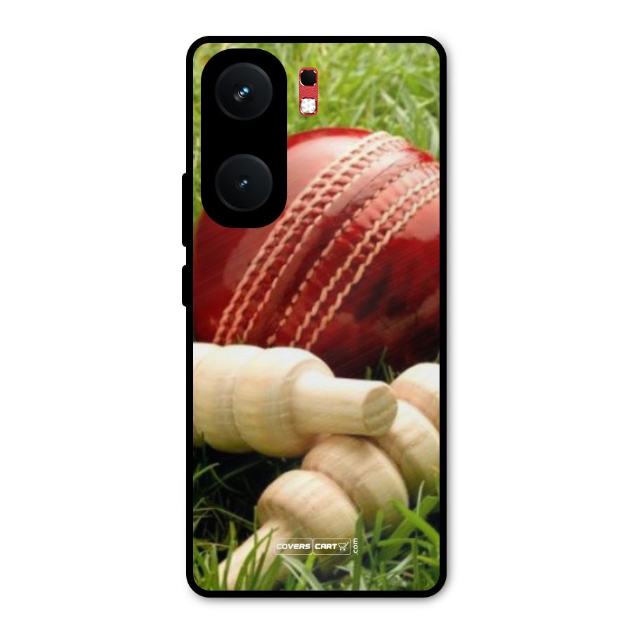 Cricket Ball and Stumps Metal Back Case for iQOO Neo 9 Pro