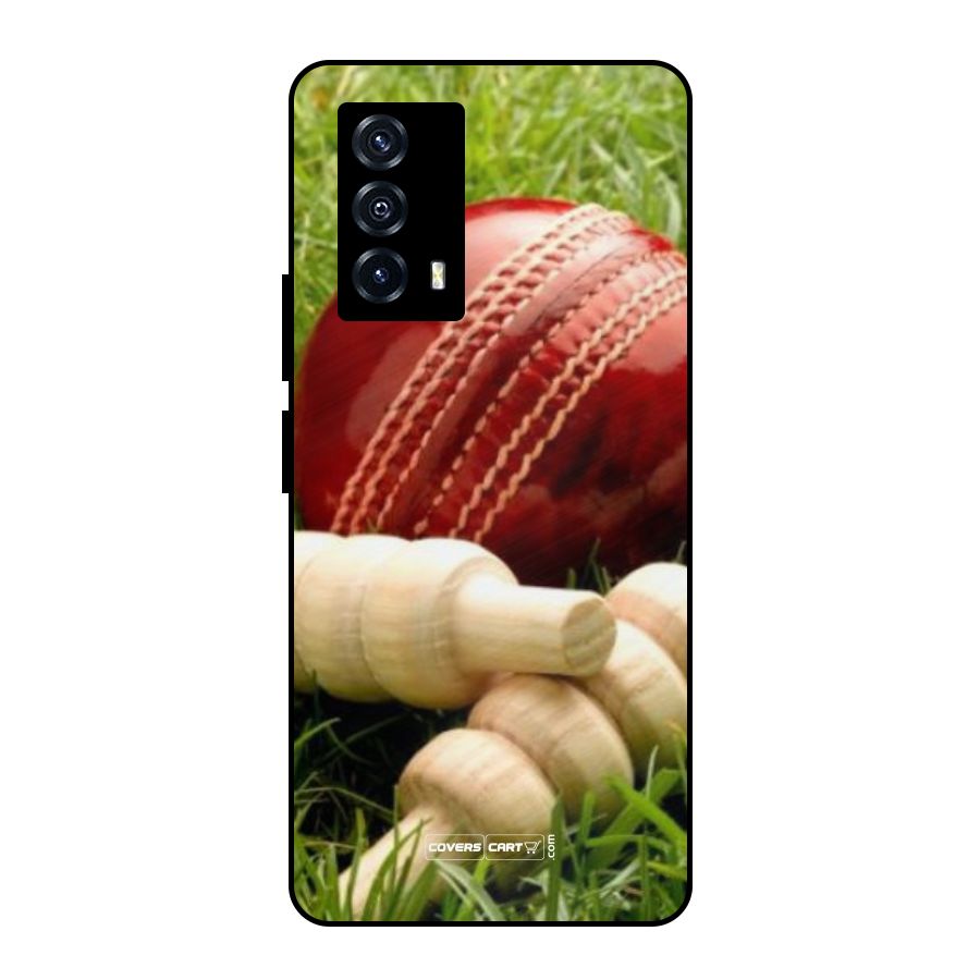Cricket Ball and Stumps Metal Back Case for iQOO Z5