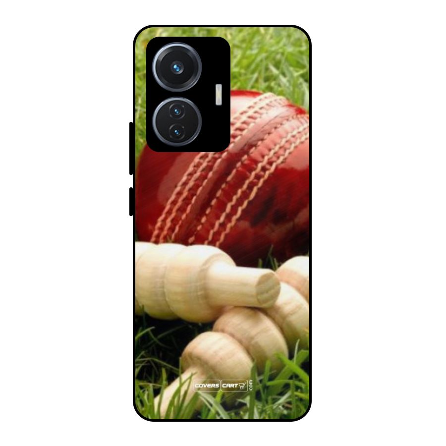 Cricket Ball and Stumps Metal Back Case for iQOO Z6 44W