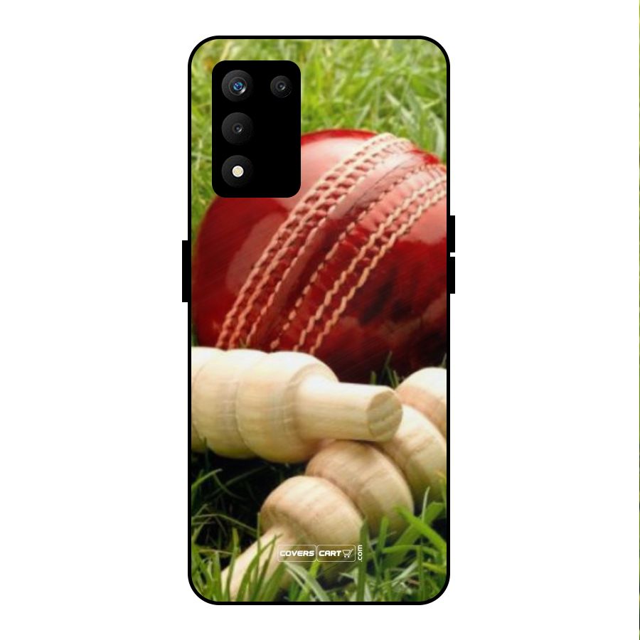 Cricket Ball and Stumps Metal Back Case for realme 9 5G SE