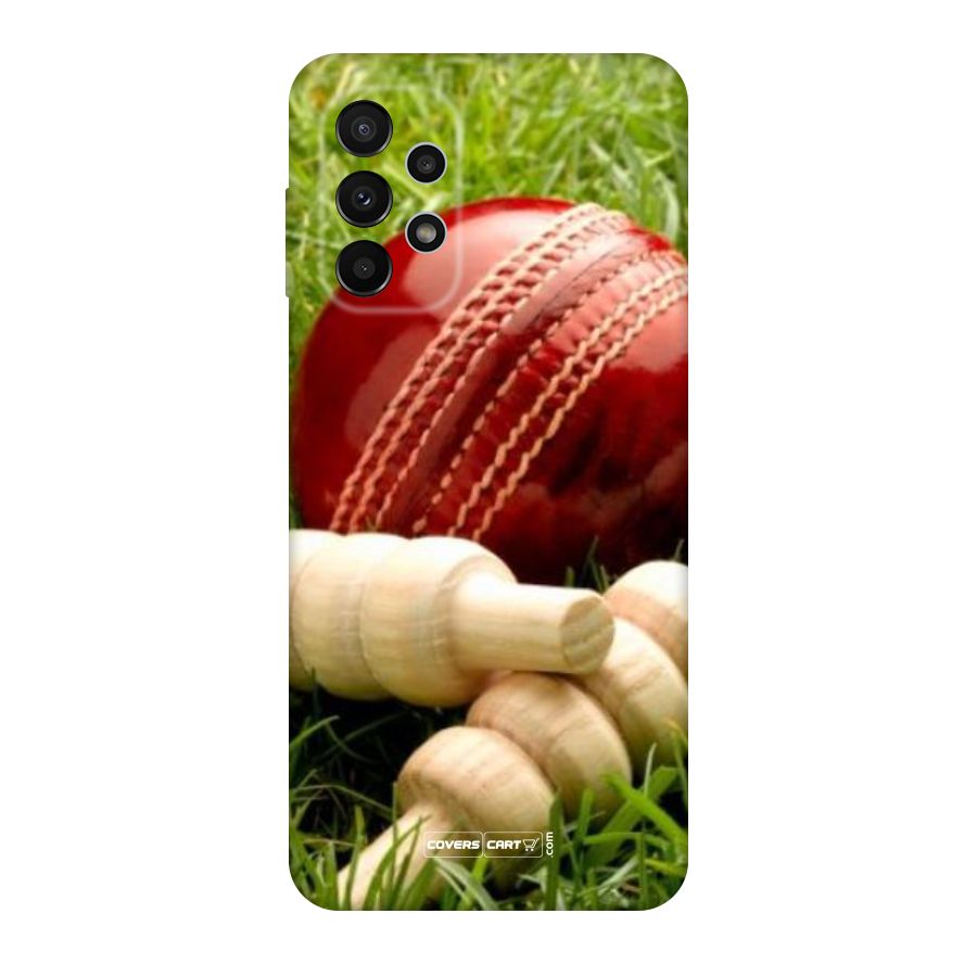 Cricket Ball and Stumps Original Polycarbonate Back Case for Galaxy A23