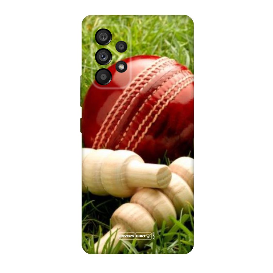 Cricket Ball and Stumps Original Polycarbonate Back Case for Galaxy A53 5G