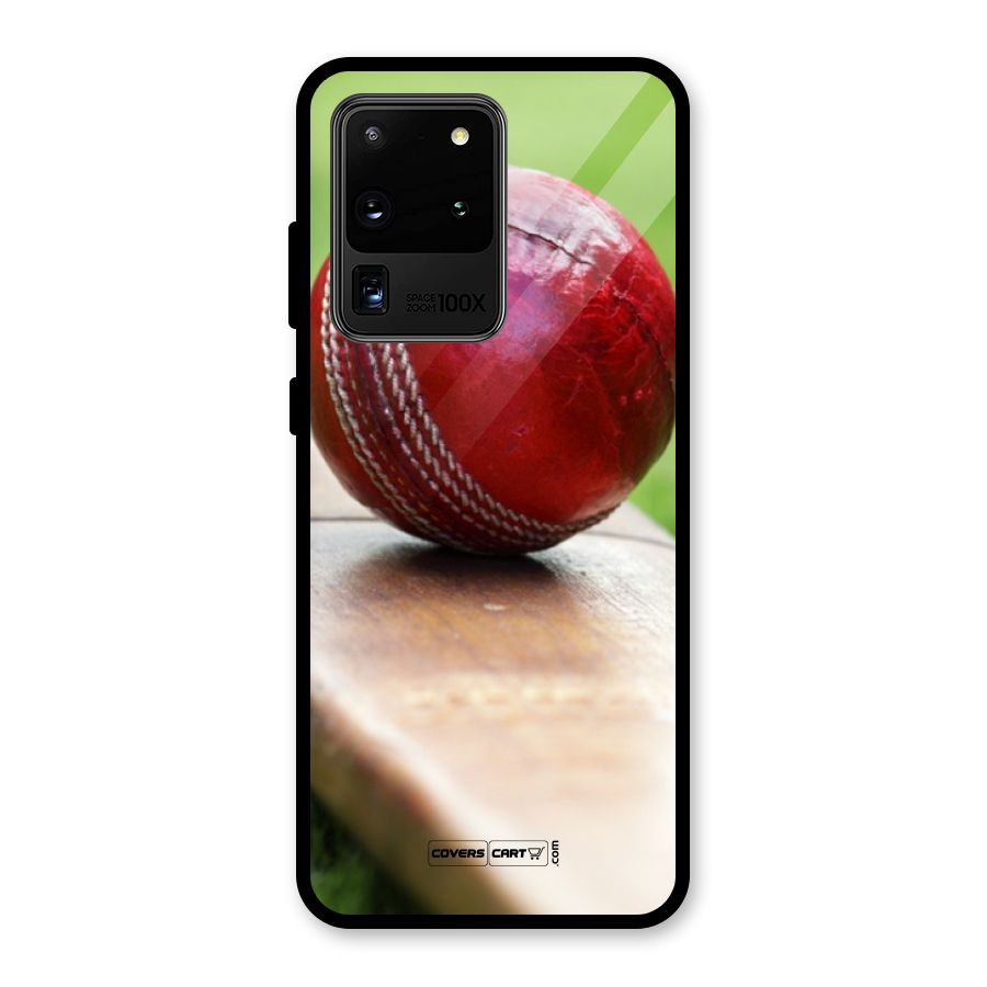 Cricket Bat Ball Glass Back Case for Galaxy S20 Ultra