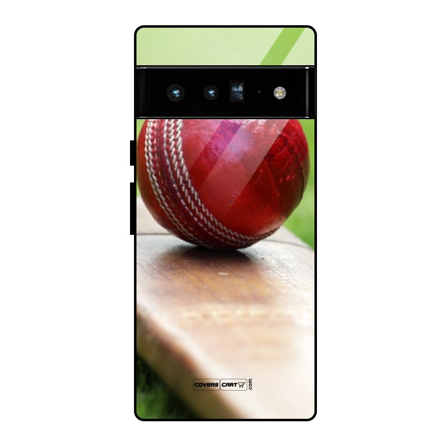 Cricket Bat Ball Glass Back Case for Google Pixel 6 Pro