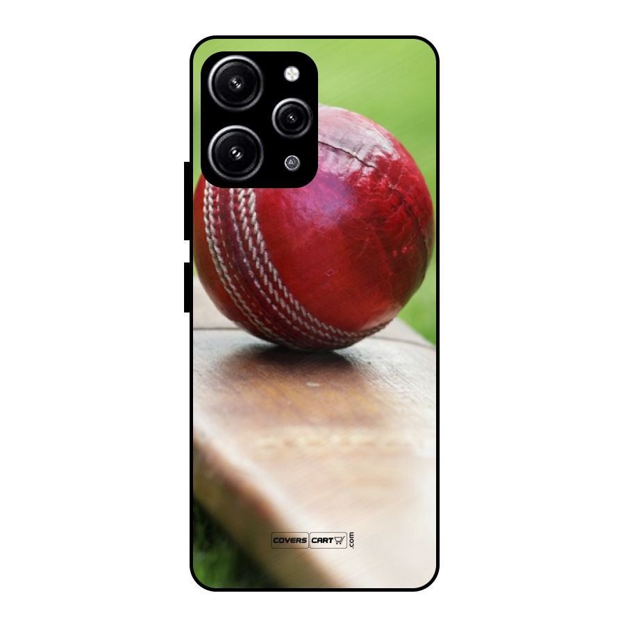 Cricket Bat Ball Glass Back Case for Redmi 12 4G