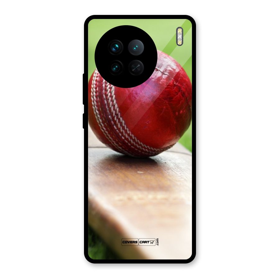 Cricket Bat Ball Glass Back Case for Vivo X90
