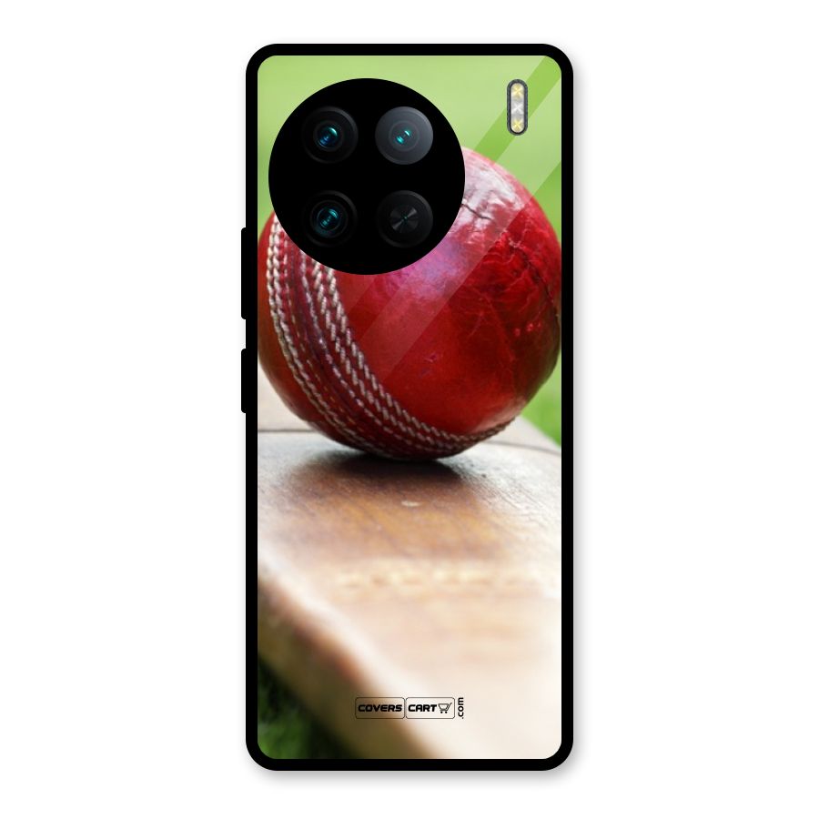 Cricket Bat Ball Glass Back Case for Vivo X90 Pro