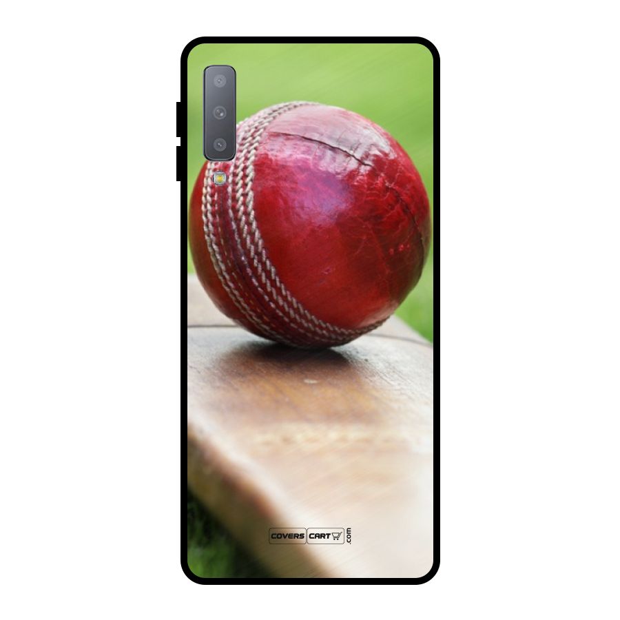 Cricket Bat Ball Metal Back Case for Galaxy A7 (2018)