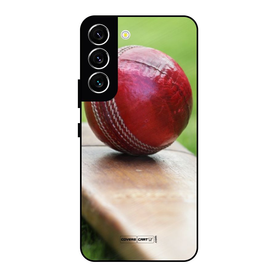 Cricket Bat Ball Metal Back Case for Galaxy S22 5G