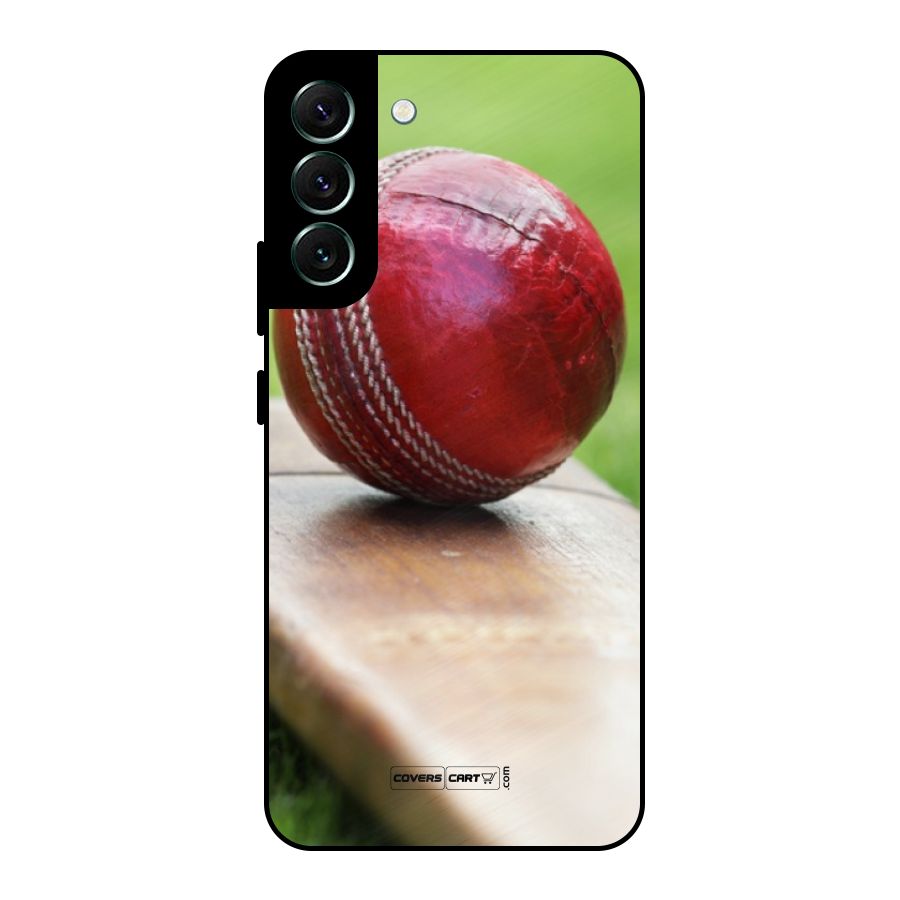 Cricket Bat Ball Metal Back Case for Galaxy S22 Plus 5G