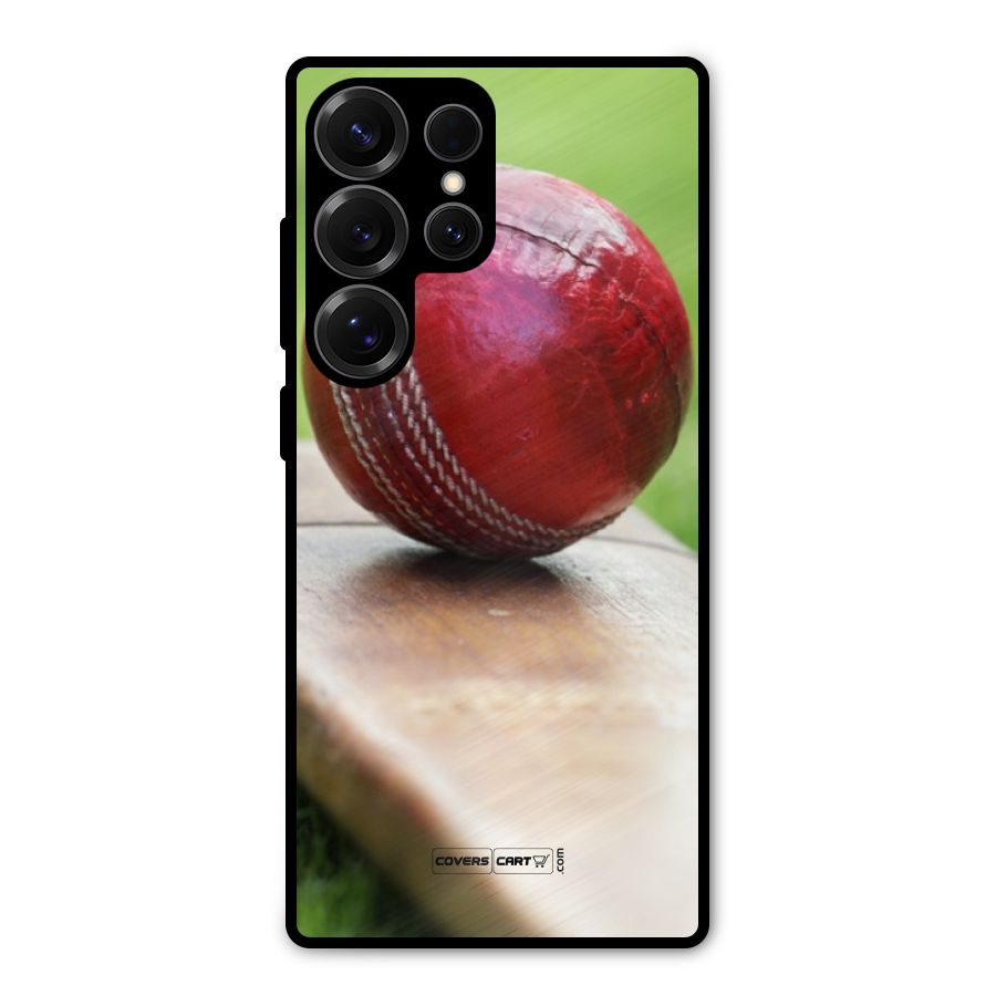 Cricket Bat Ball Metal Back Case for Galaxy S25 Ultra