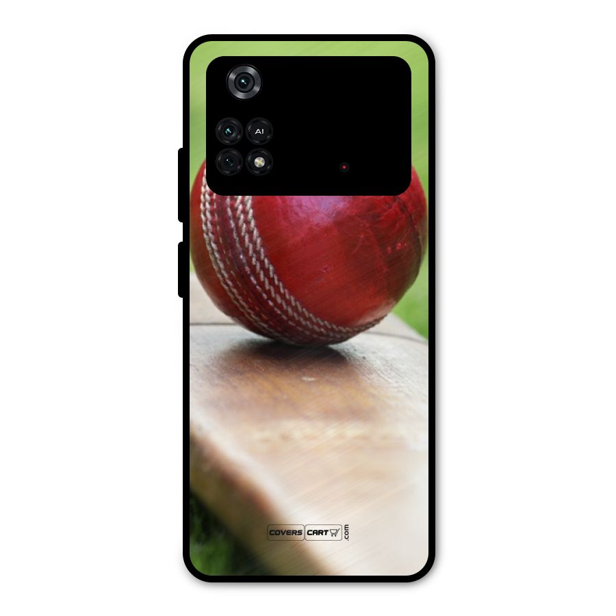 Cricket Bat Ball Metal Back Case for Poco M4 Pro 4G