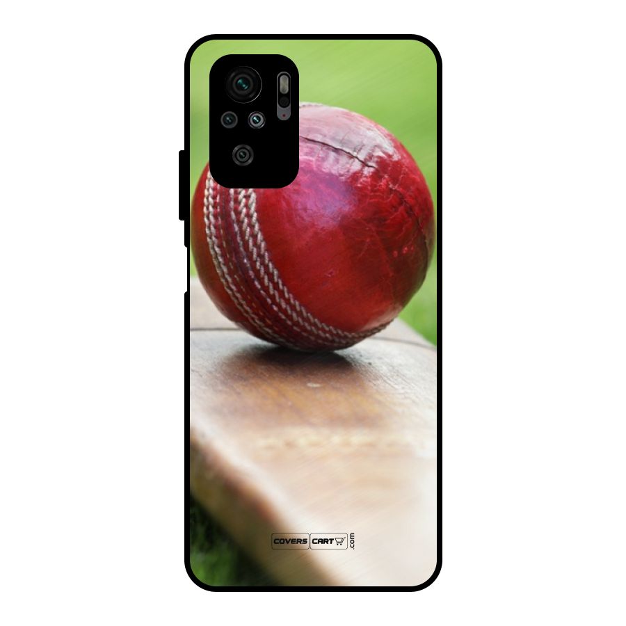 Cricket Bat Ball Metal Back Case for Redmi Note 10S