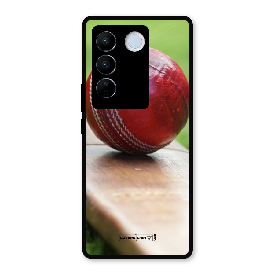 Cricket Bat Ball Metal Back Case for Vivo V27 Pro