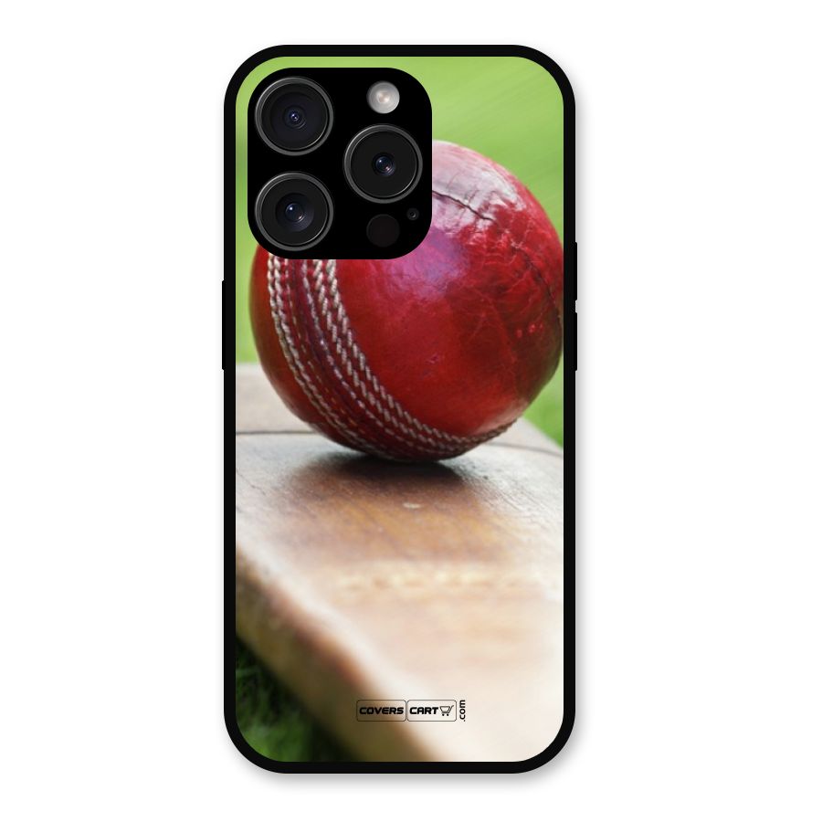 Cricket Bat Ball Metal Back Case for iPhone 15 Pro