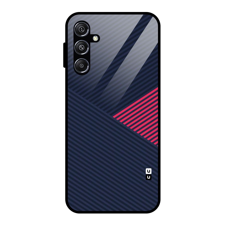 Criscros Stripes Glass Back Case for Galaxy M34 5G