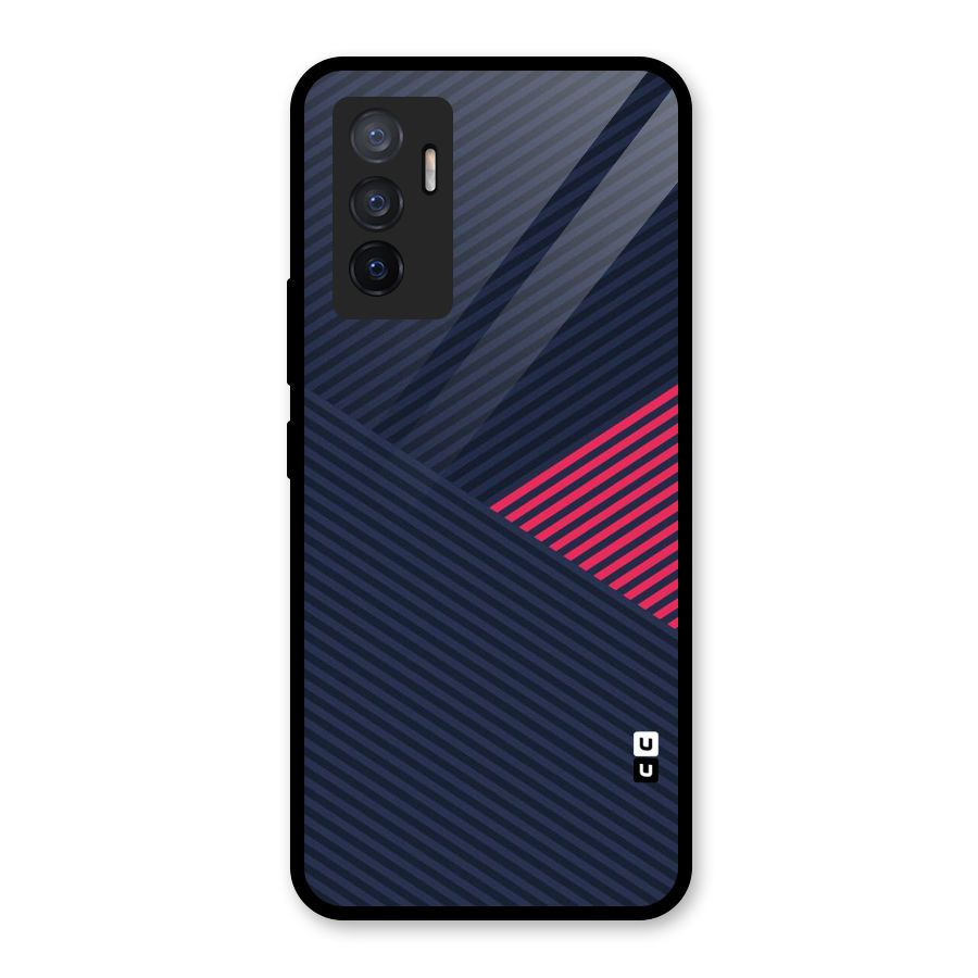 Criscros Stripes Glass Back Case for Vivo V23e
