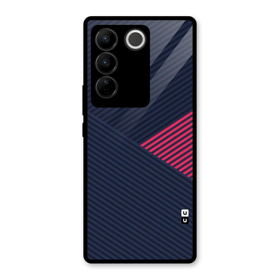 Criscros Stripes Glass Back Case for Vivo V27