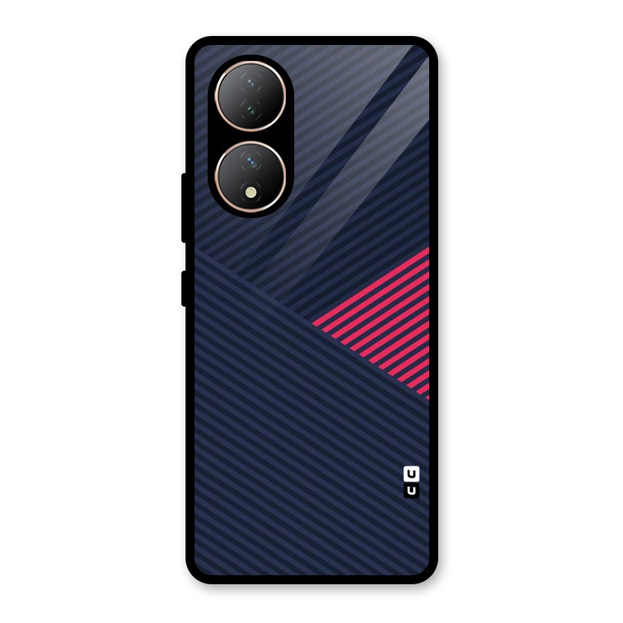 Criscros Stripes Glass Back Case for Vivo Y100A