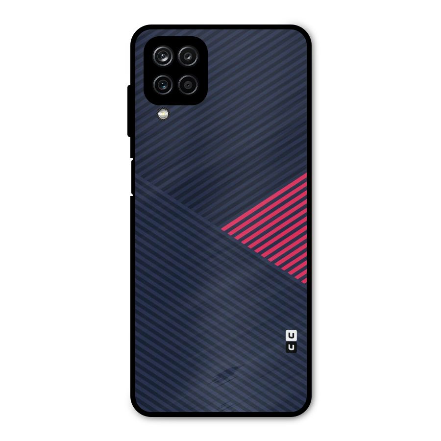 Criscros Stripes Metal Back Case for Galaxy A12
