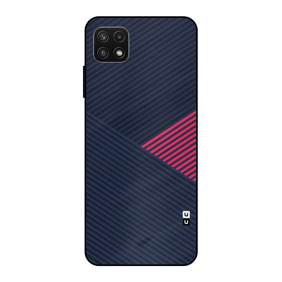 Criscros Stripes Metal Back Case for Galaxy A22 5G