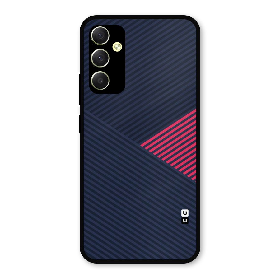 Criscros Stripes Metal Back Case for Galaxy A34