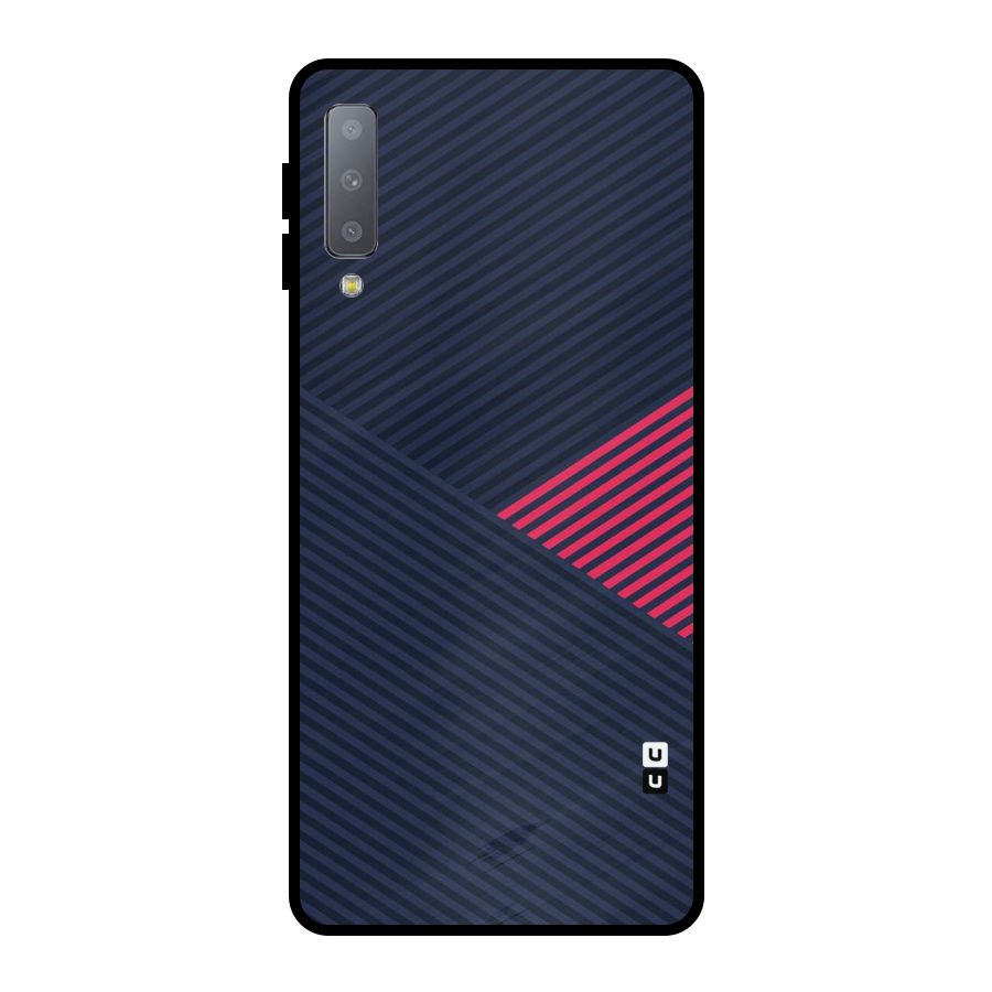 Criscros Stripes Metal Back Case for Galaxy A7 (2018)