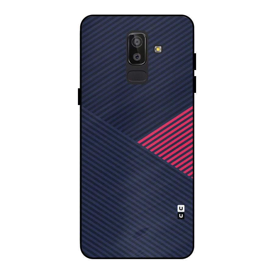 Criscros Stripes Metal Back Case for Galaxy J8