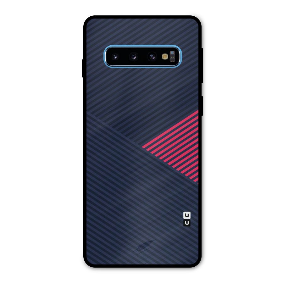 Criscros Stripes Metal Back Case for Galaxy S10