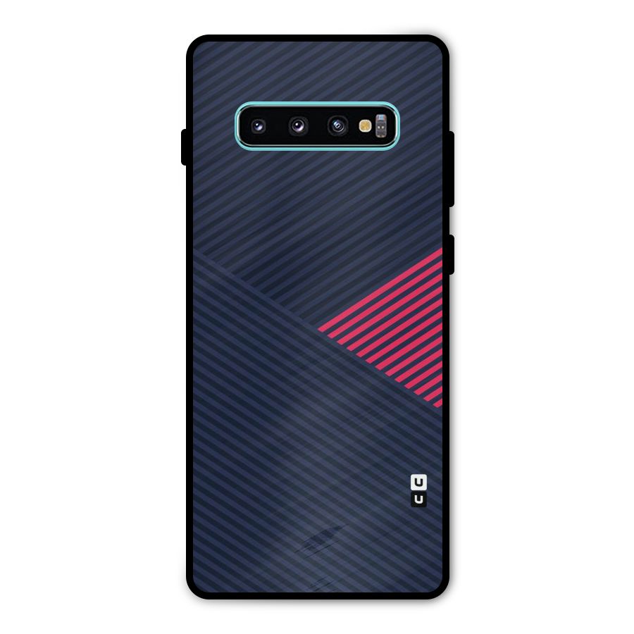 Criscros Stripes Metal Back Case for Galaxy S10 Plus