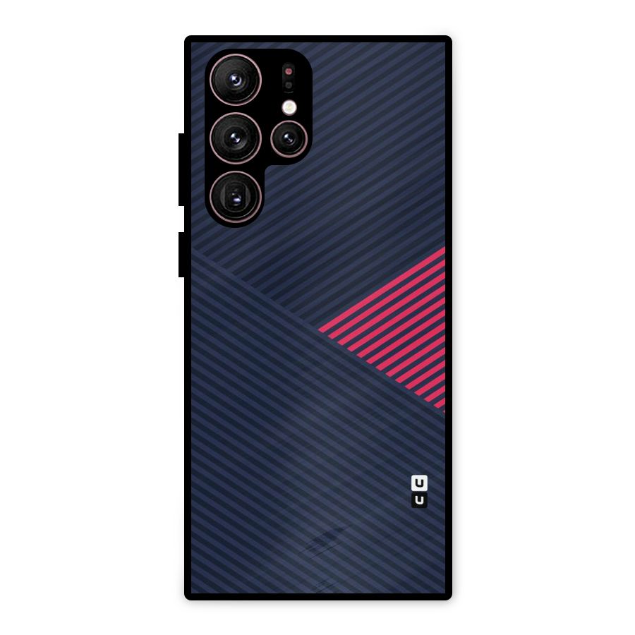 Criscros Stripes Metal Back Case for Galaxy S22 Ultra 5G